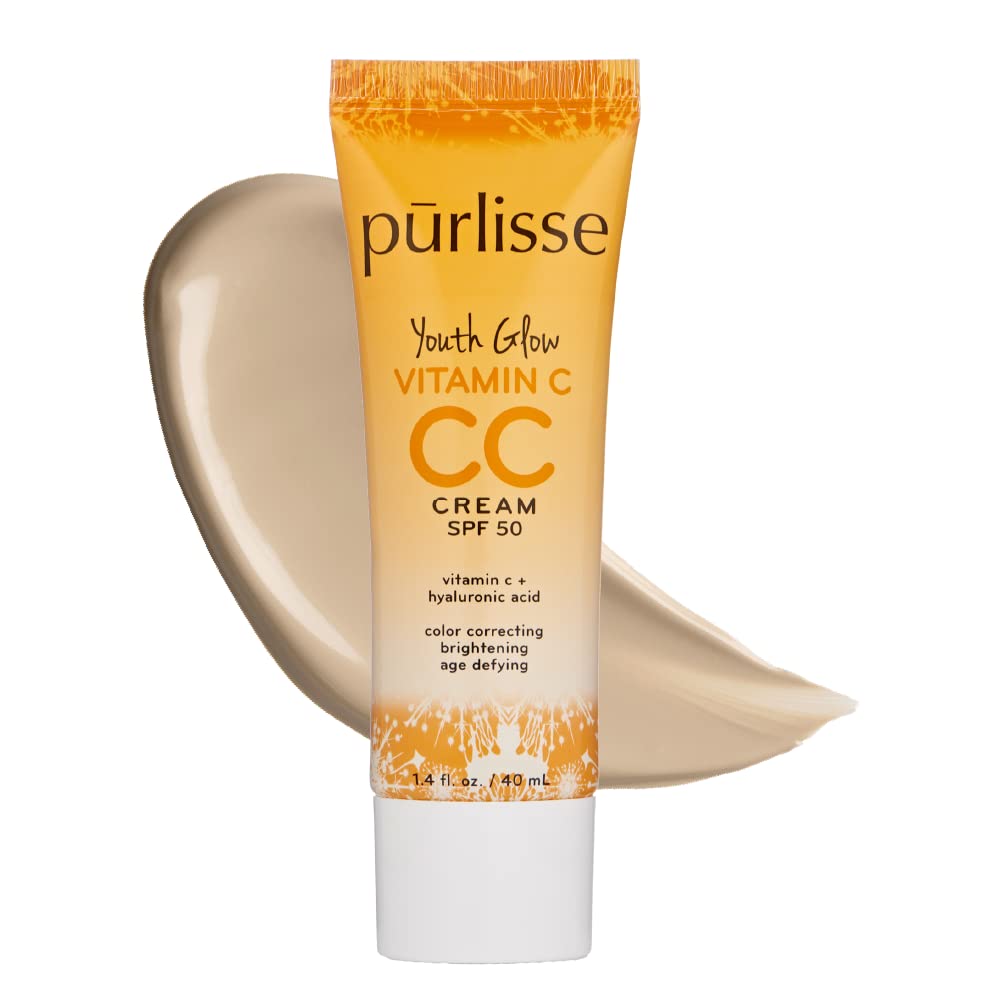 pūrlisse CC Crème Jeunesse Éclat sur flacon, couvrance modulable.
