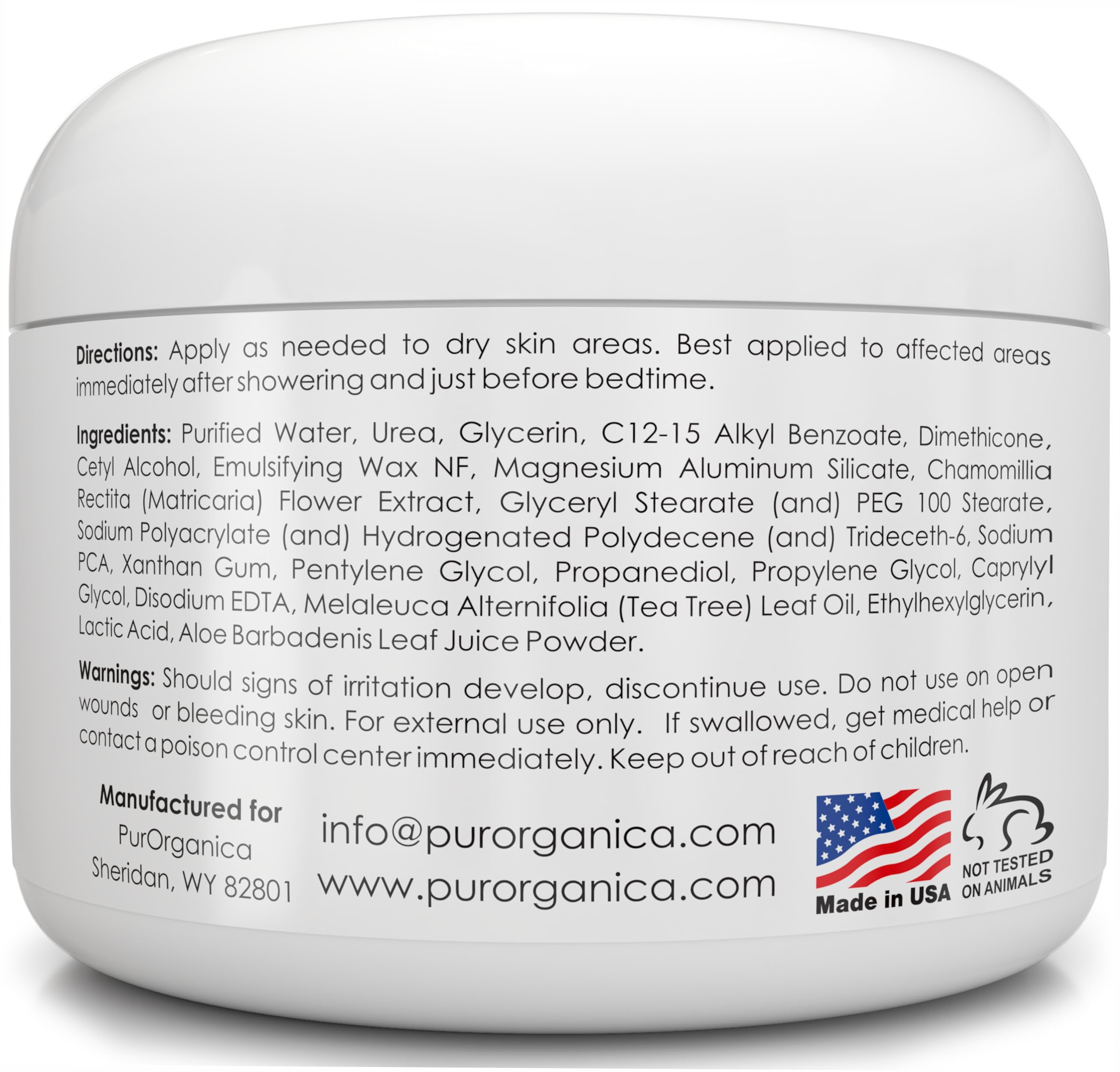 PurOrganica Urea 20% fabriquée aux États-Unis, qualité premium pour les pieds