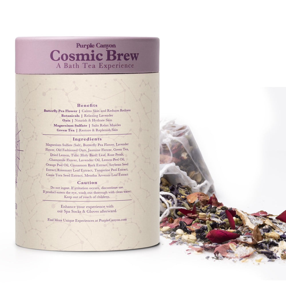 Coffret Lunar Bath Tea Purple Canyon, cadeau bien-être élégant.