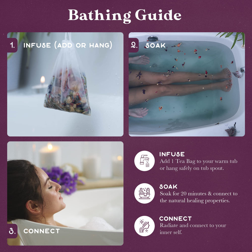 Ingrédients naturels du Lunar Bath Tea Purple Canyon et infusion harmonieuse.