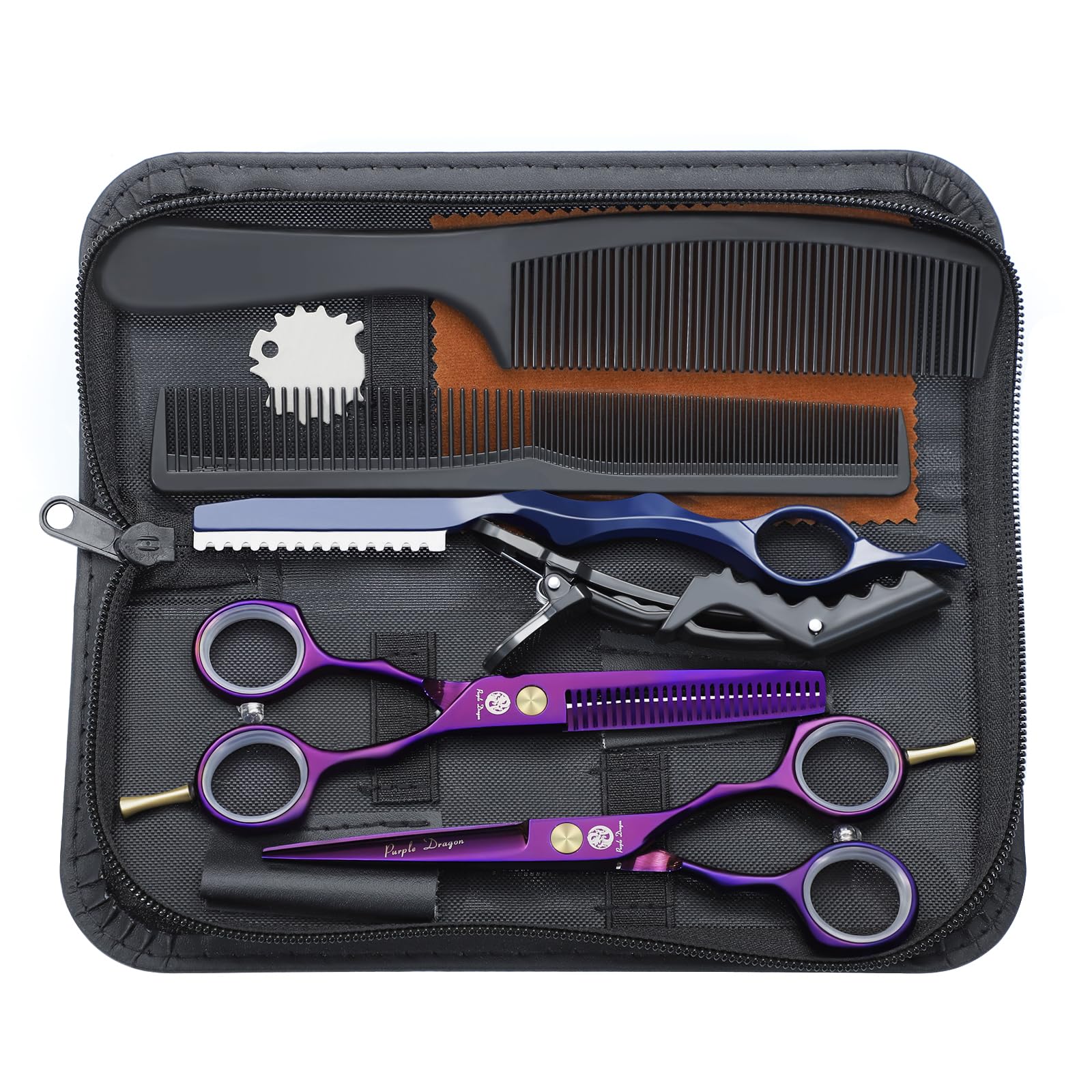 Purple Dragon ciseaux coupe-cheveux 5,5 pouces avec tranchants durables pour précision.