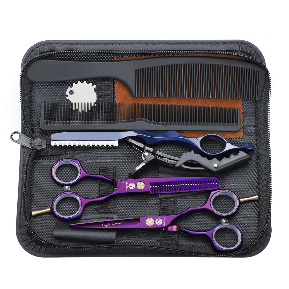 Purple Dragon ciseaux coupe-cheveux 5,5 pouces avec tranchants durables pour précision.