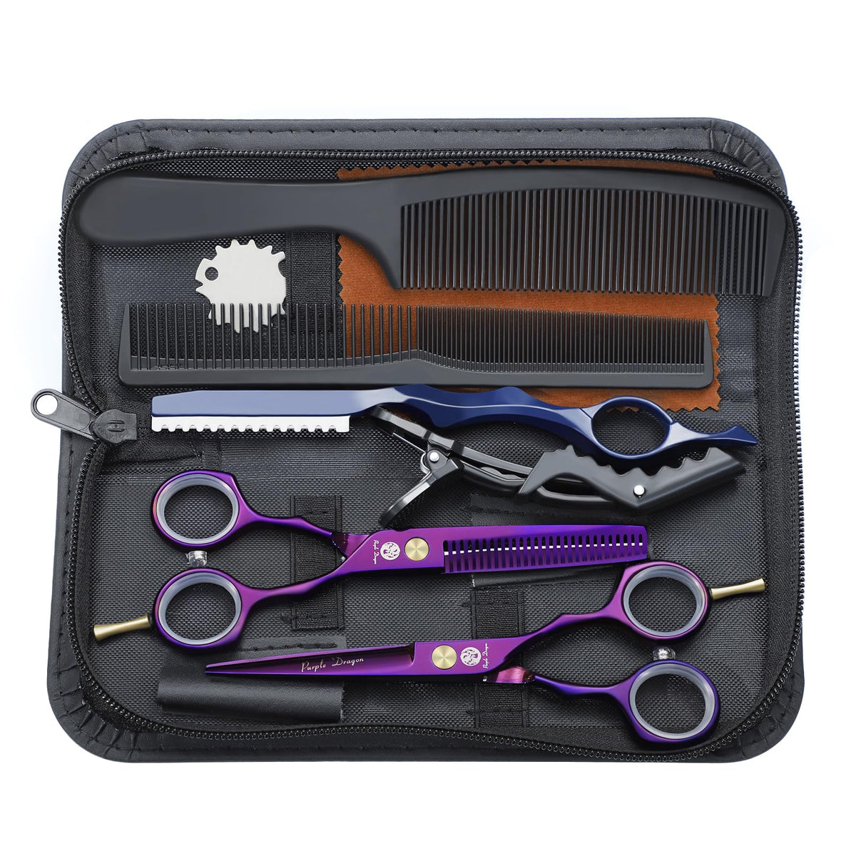 Purple Dragon ciseaux coupe-cheveux 5,5 pouces avec tranchants durables pour précision.