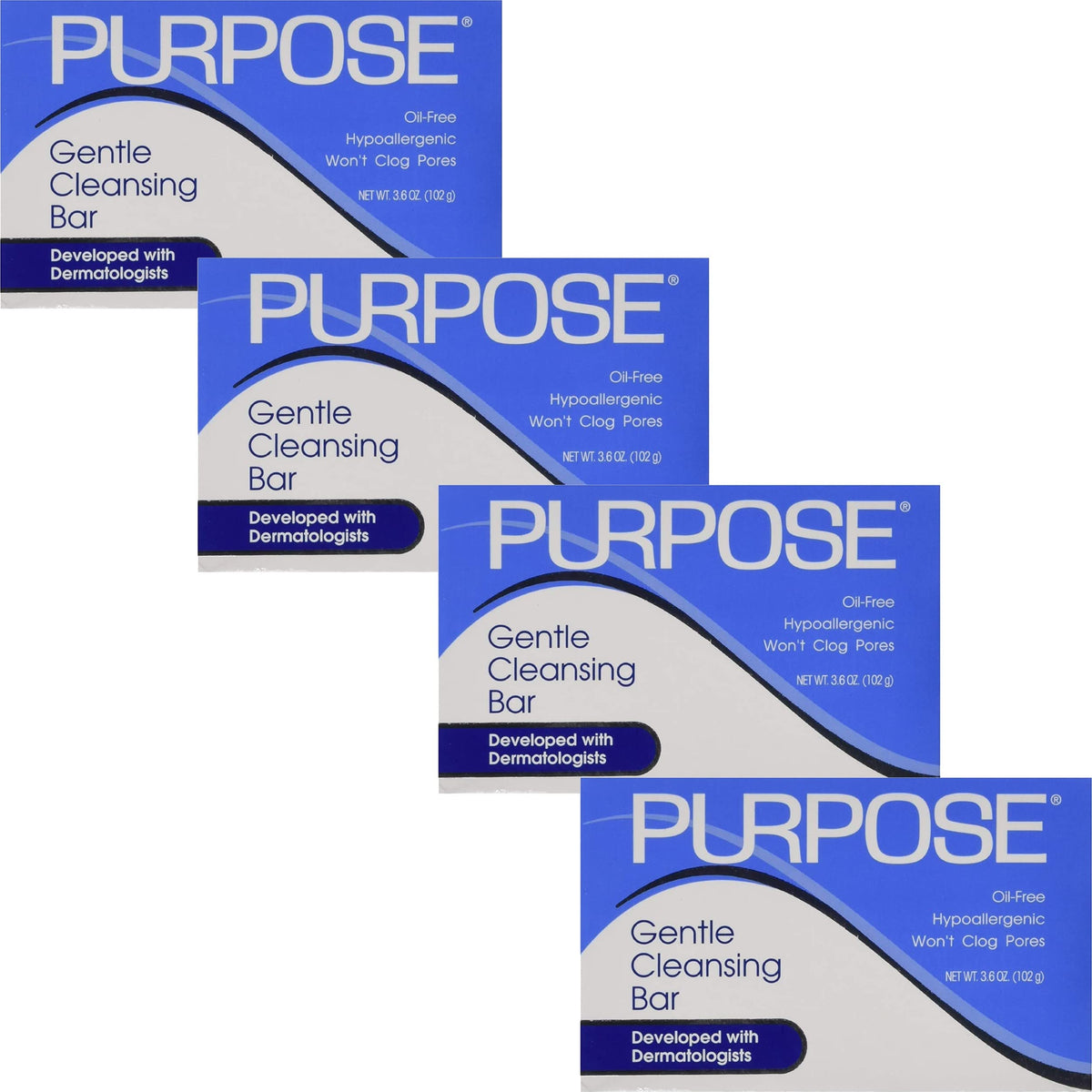 Purpose barre nettoyante douce, pack 4, peau équilibrée et sans dessèchement