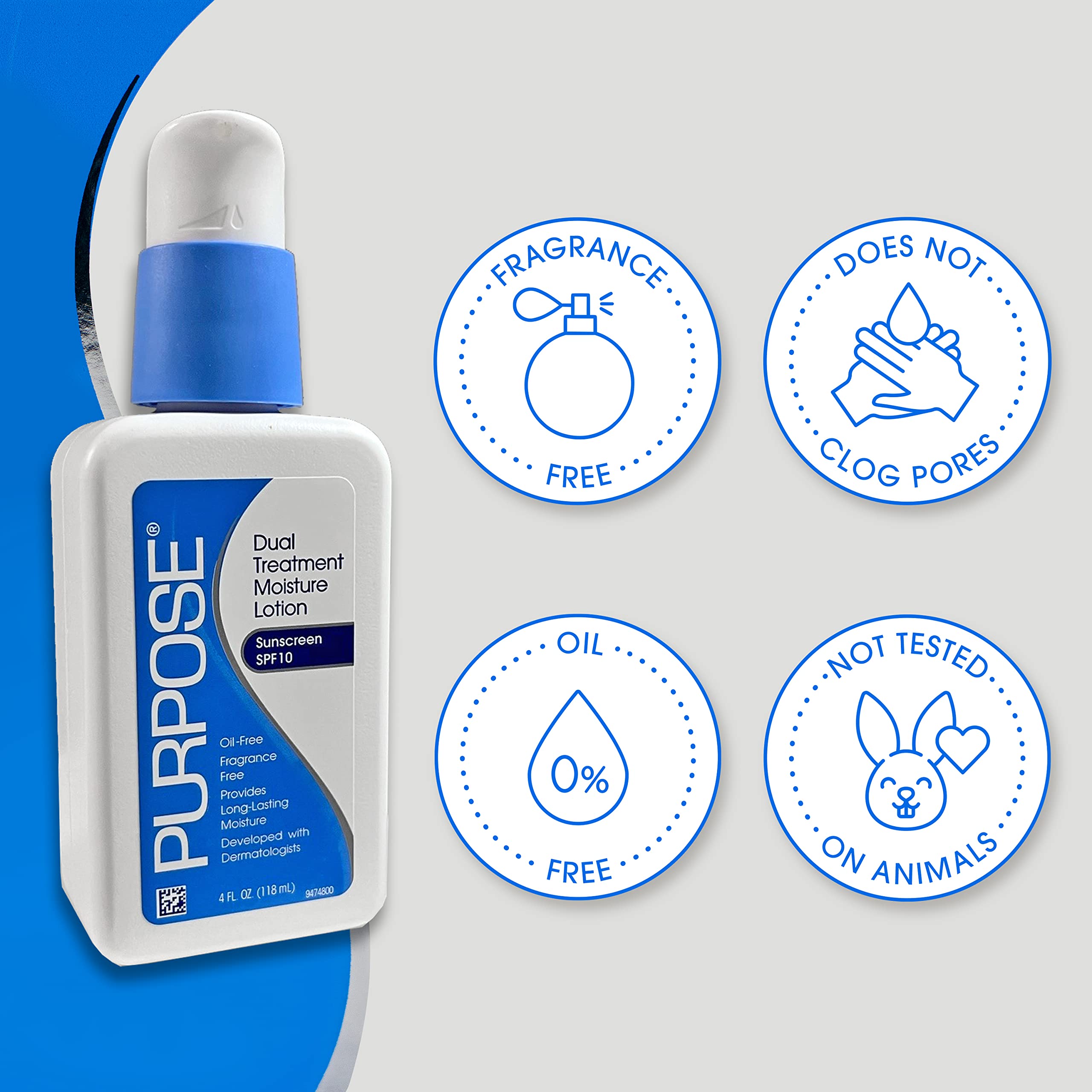 PURPOSE Format 4oz, flacon pratique pour sac à main et voyage.
