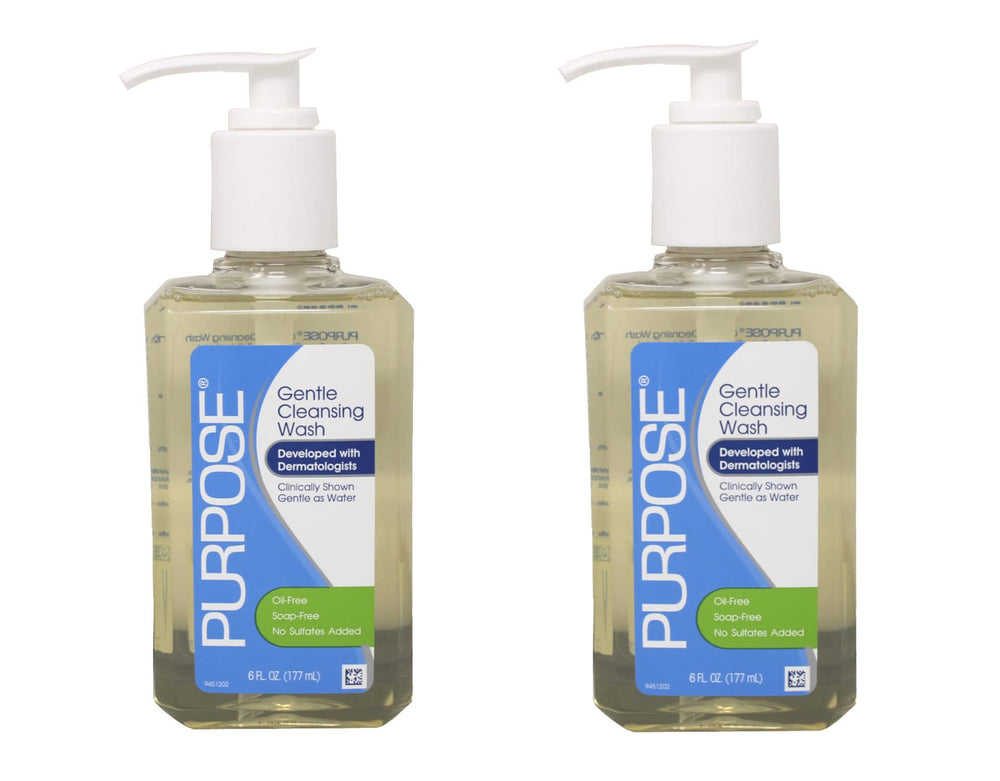 Purpose Gentle Cleansing Wash – flacon 6 oz, douceur et propreté sans assèchement pour peau sensible.