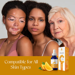 Pursonic Sérum vitamine C 20% peau lumineuse après application.
