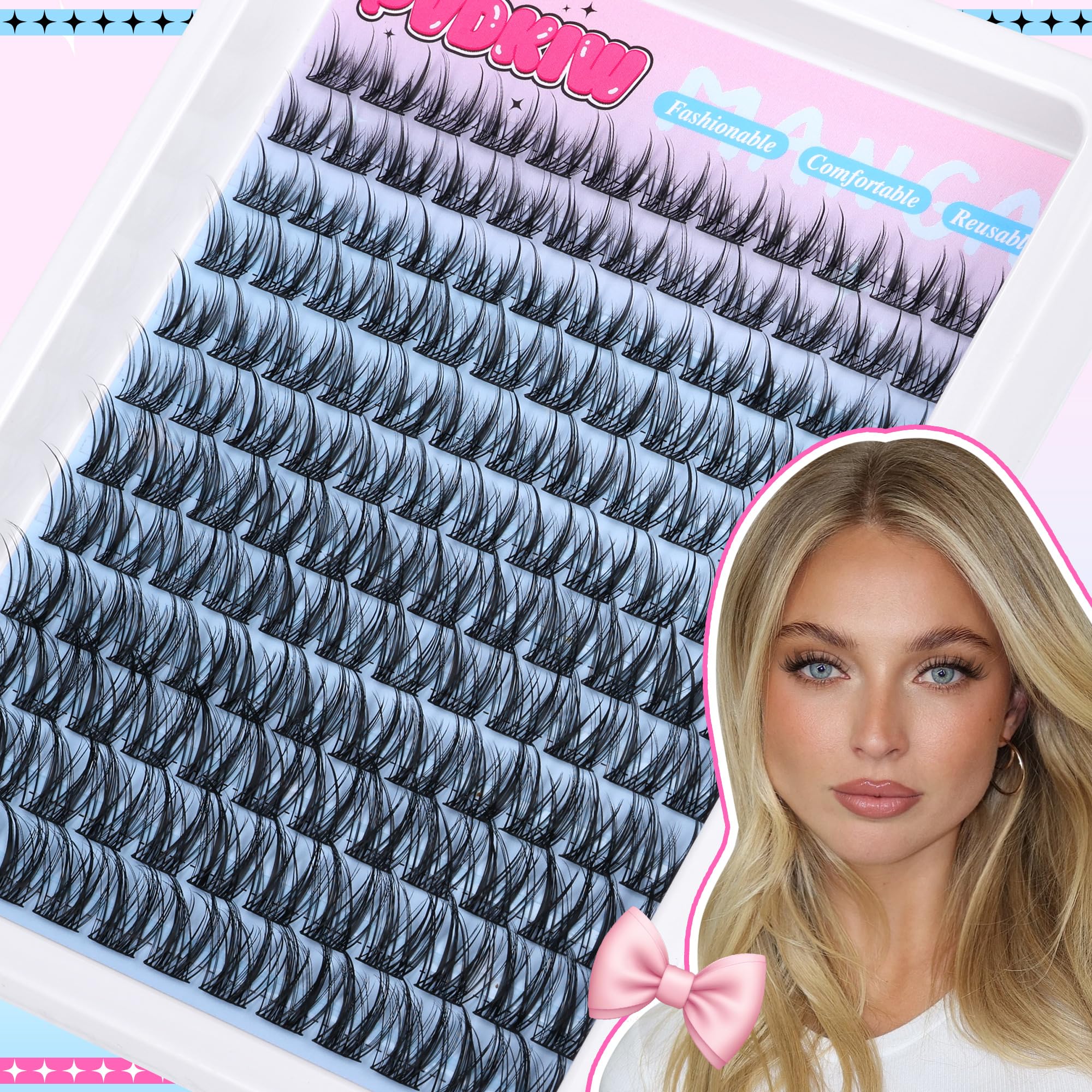PVDKIW cils clusters 144pièces kit polyvalent pour plusieurs looks