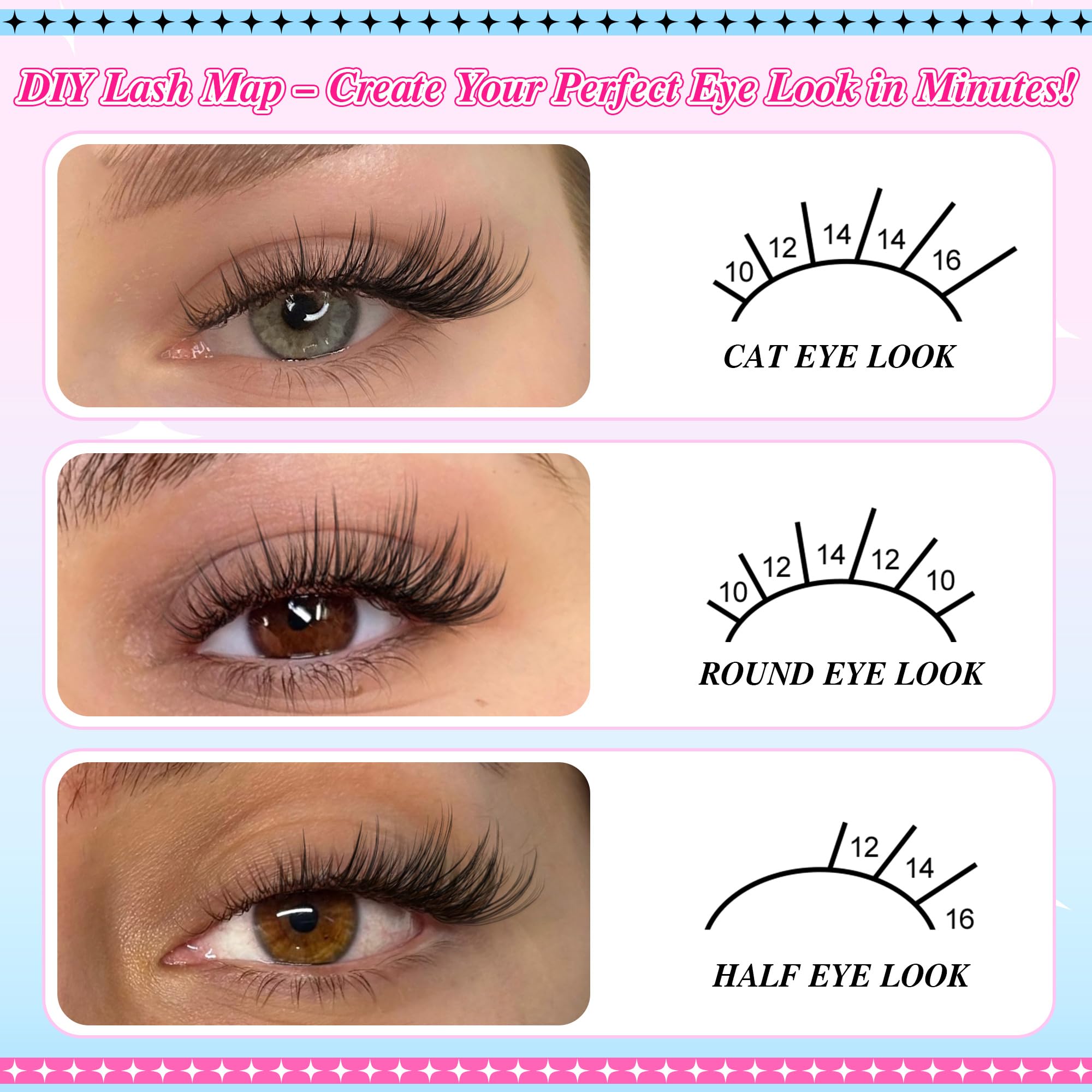 PVDKIW cils clusters 14mm regard expressif en soirée