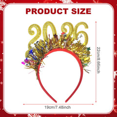 Pvoiue bandeau, quatre couleurs festives: argent, or, vert, rouge