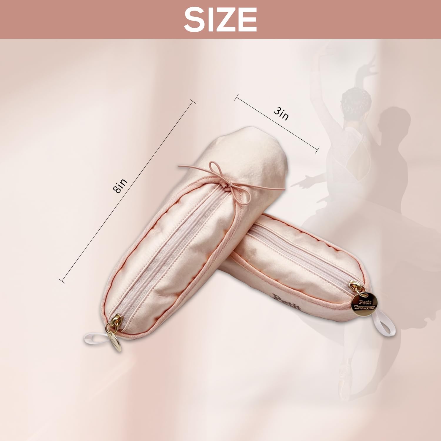 PWQEIONC sac maquillage dimensions 8 pouces sur 3 pouces, format compact.