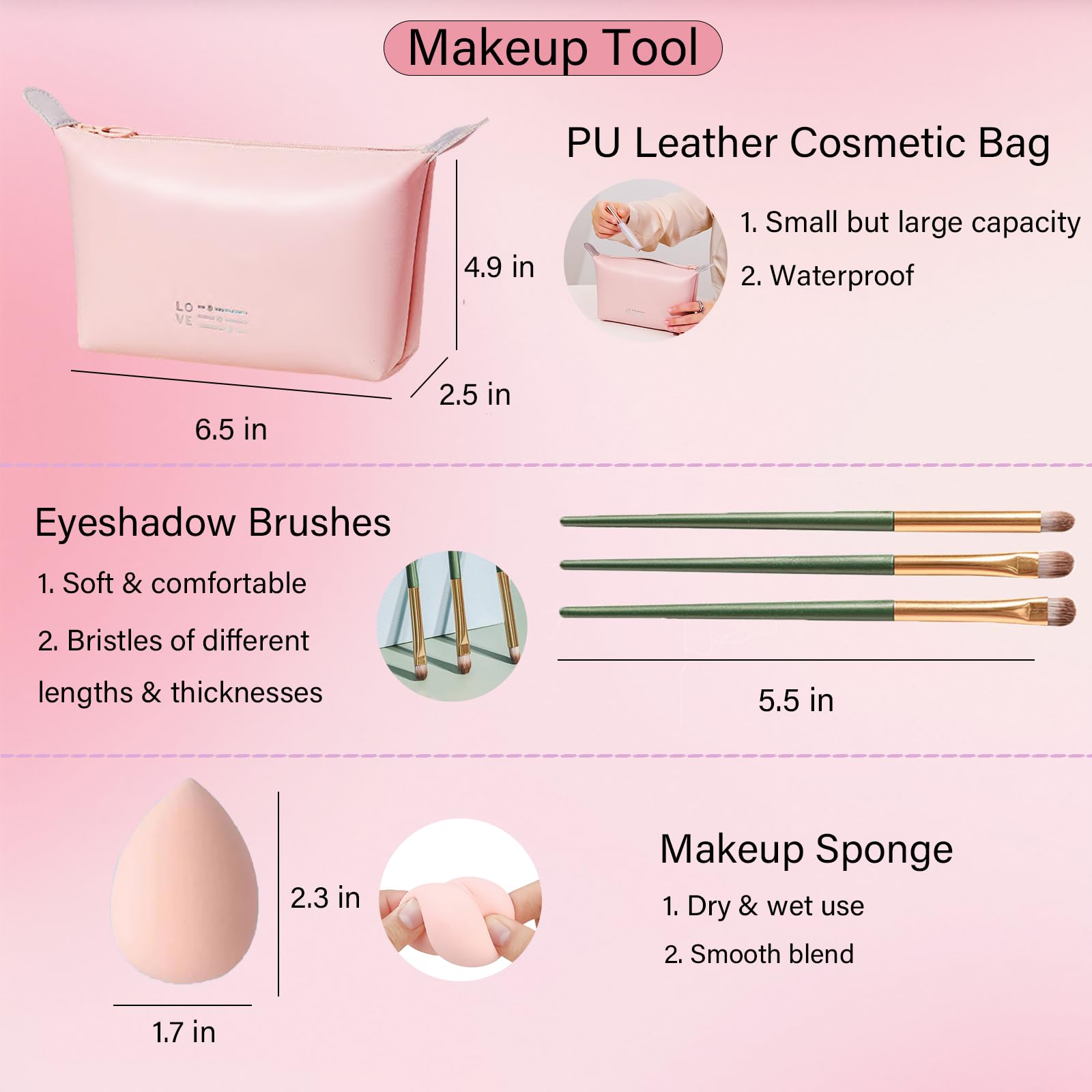 PWYSHXDF trousse cosmétiques cuir PU pratique et stylée.