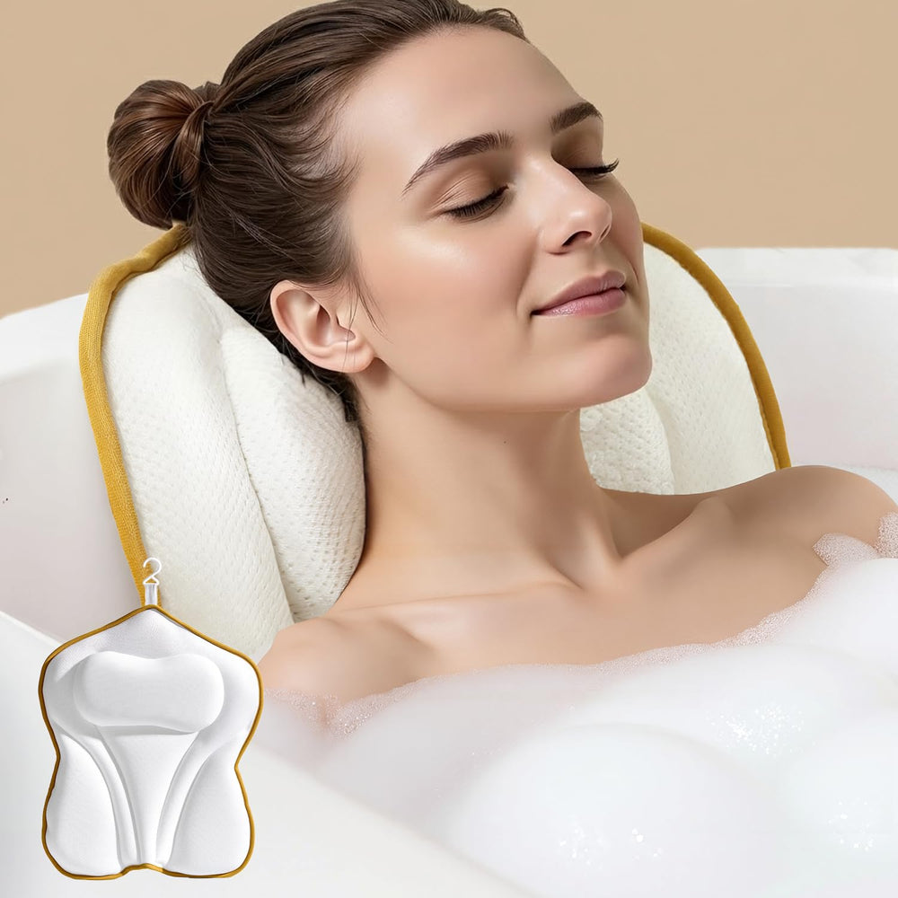 Oreiller de baignoire PYRRHIC avec maillage 5D soutenant le cou et le dos