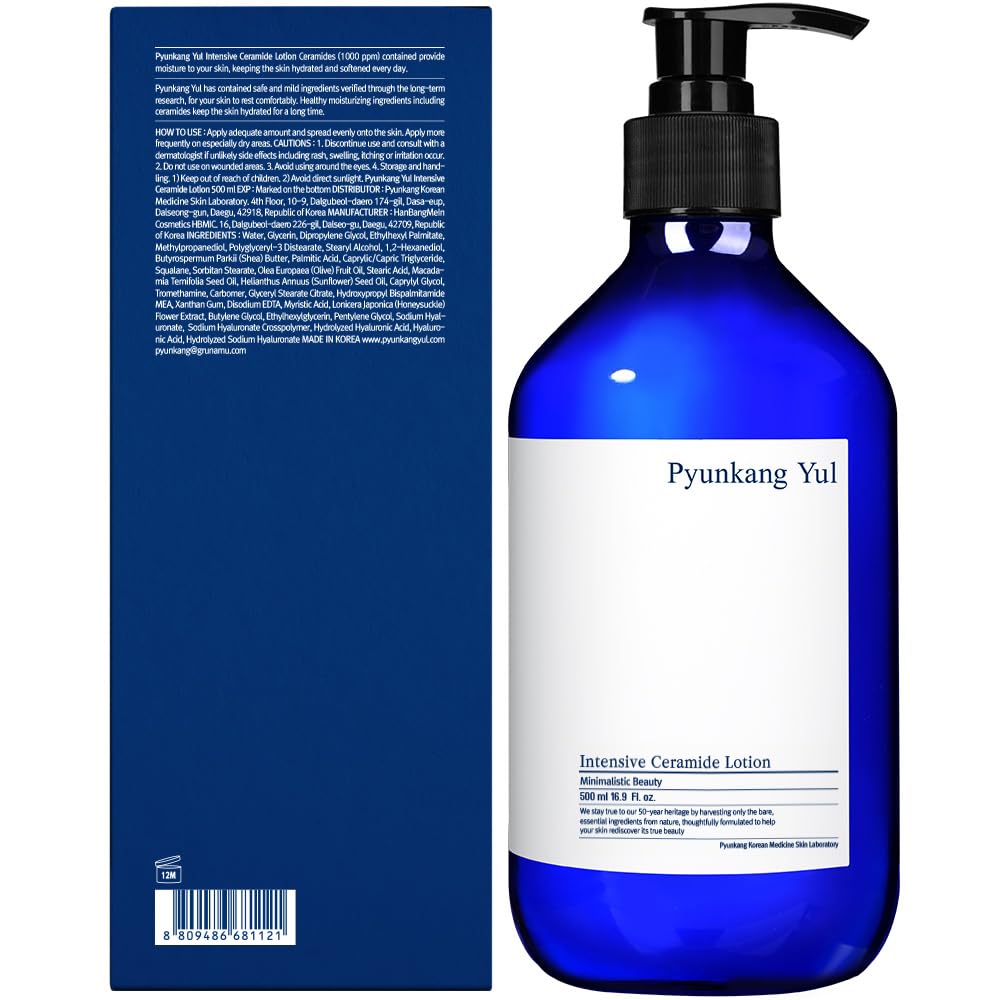 Pyunkang Yul Intensive Ceramide Lotion: application douce, texture veloutée et absorption rapide.