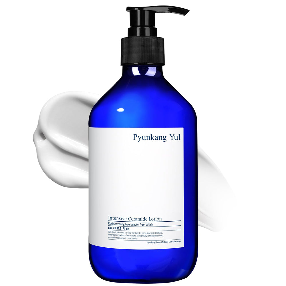Pyunkang Yul Intensive Ceramide Lotion: bouteille sans parfum, hydratation en profondeur.