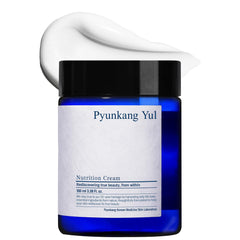Pyunkang Yul Nutrition Cream dans le bocal, hydratation durable pour peau sèche.