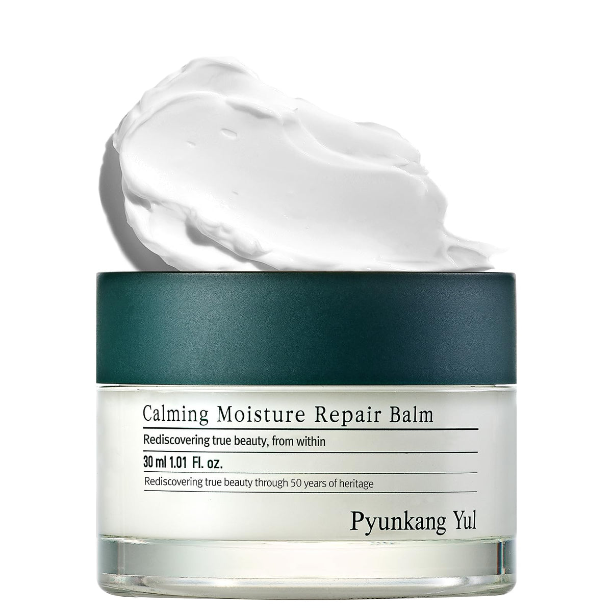 Baume apaisant Pyunkang Yul PKY sur bouteille, calme peau sensible.