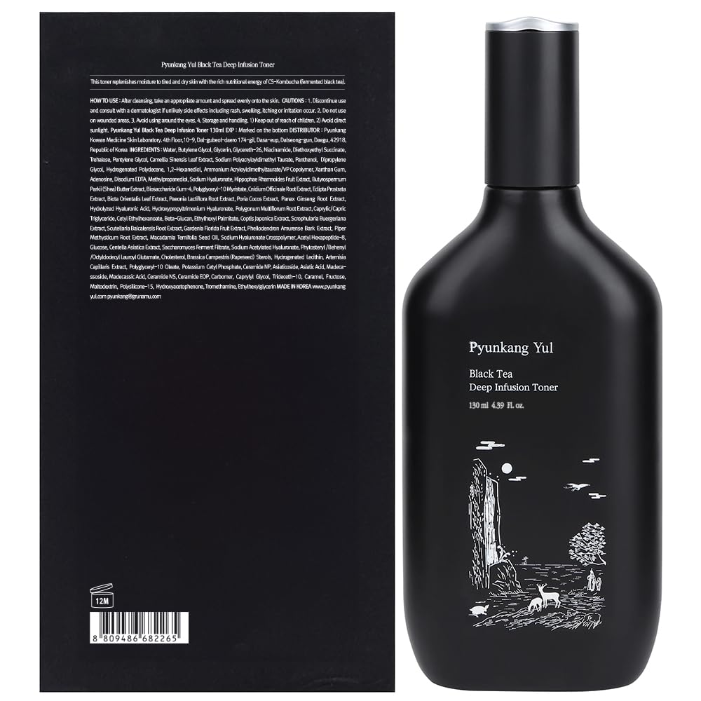 Tonique Pyunkang Yul PKY Black Tea Toner sur le visage pour une sensation fraîche