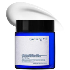 Pyunkang Yul PKY Crème Réparatrice Concentrée — flacon et hydratation durable.