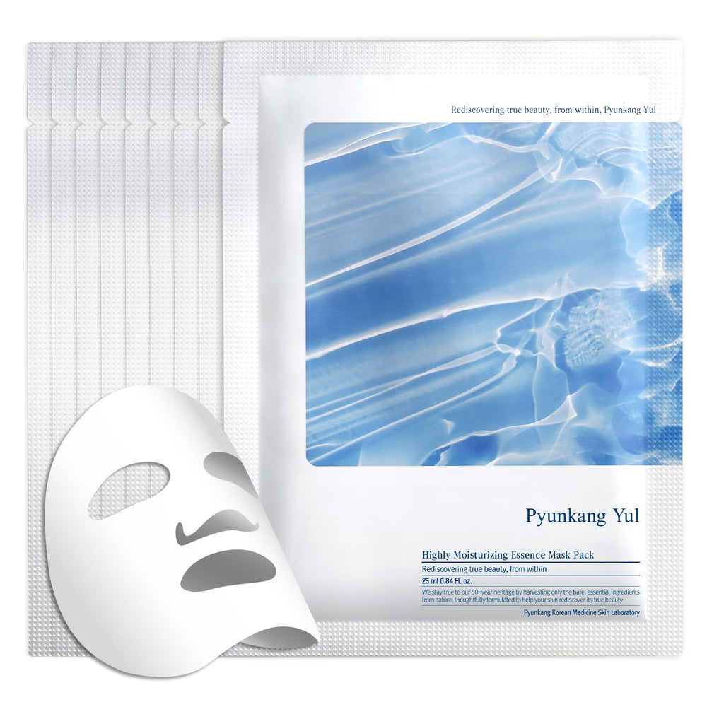 Masque essence Pyunkang Yul PKY en sachets offrant hydratation intensive.