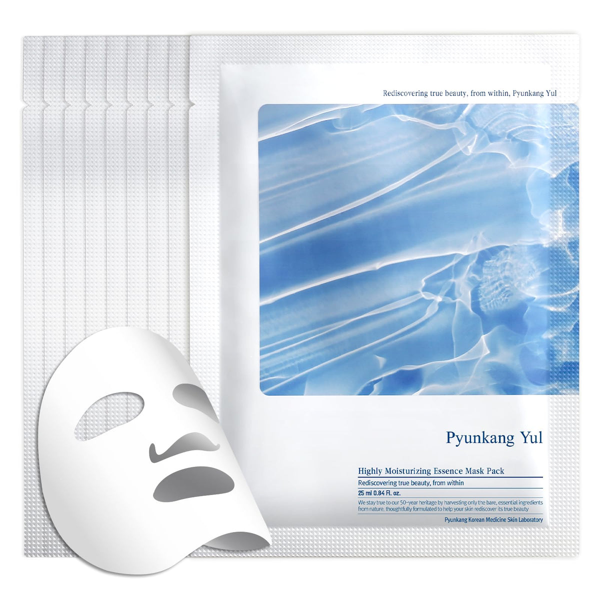 Masque essence Pyunkang Yul PKY en sachets offrant hydratation intensive.