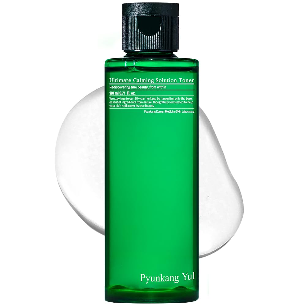 Pyunkang Yul Toner: bouteille et fleur-chevrefeuille, apaise les peaux sensibles