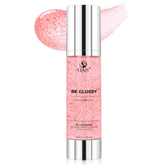 Sérum corporel QAH Be Glossy Pink avec bouteille élégante et hydratante pour la peau.