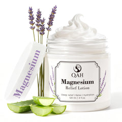 QAH Magnesium Cream for muscle relief after workouts, smooth massage.