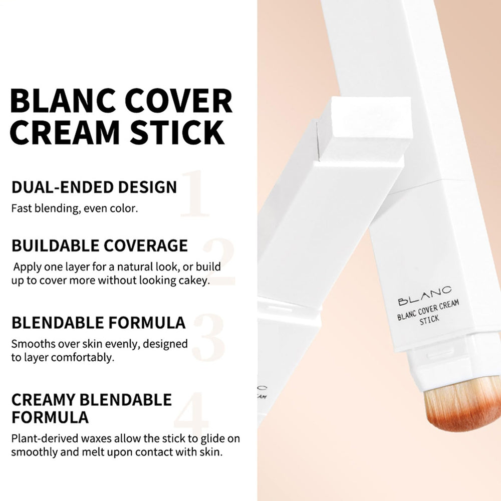 Qawnfy Bâton Blanc Cover fini lumineux et texture légère