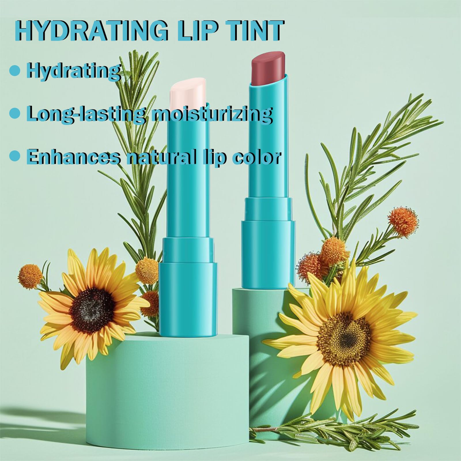 Qawnfy Lip Tint Hydratant – teinte Rose Mute sur lèvres pour un effet naturel