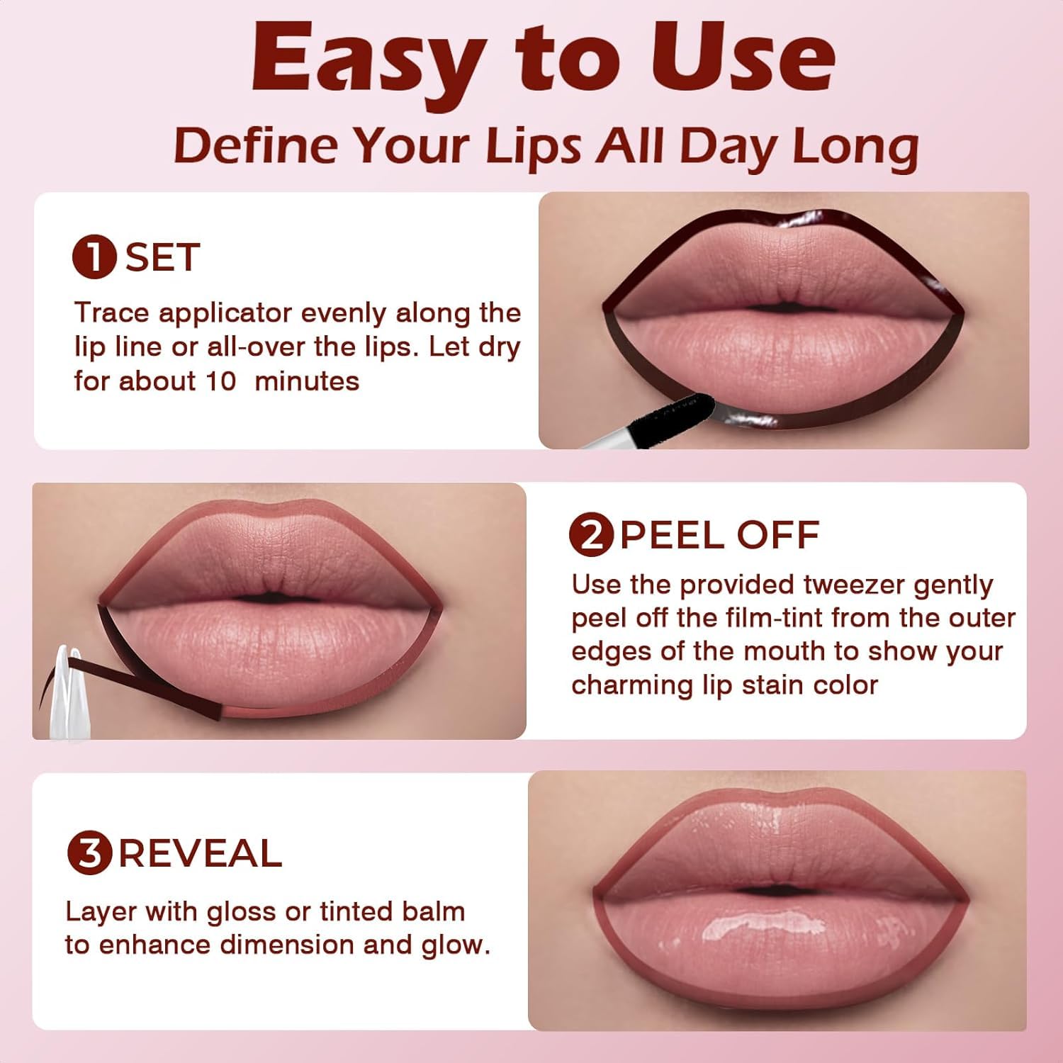 QCMME Contour Lèvres Teinte: application nette et précise.