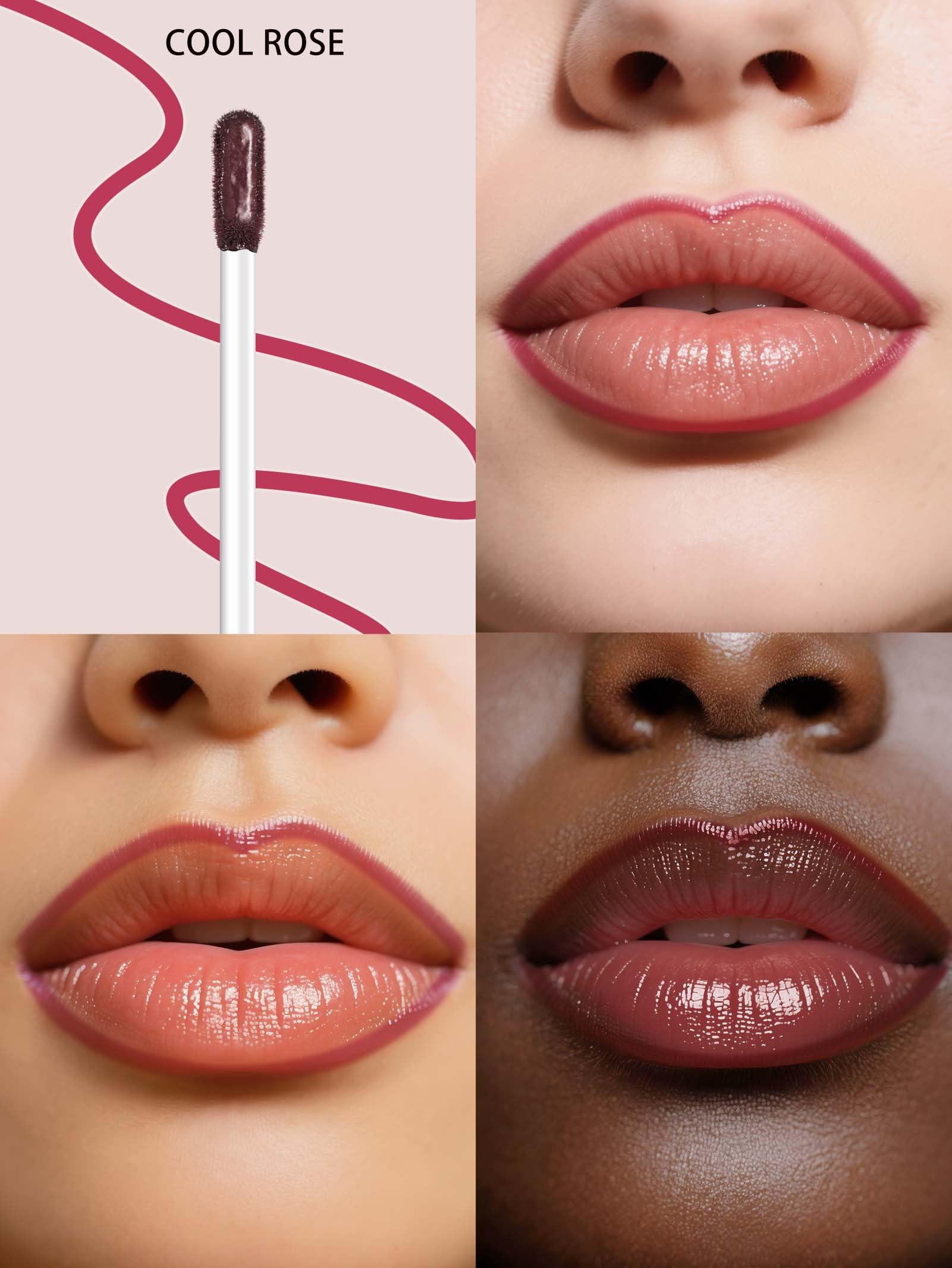 QCMME Lip Stain Peel Off démontrant le liner précis pour des bords nets.