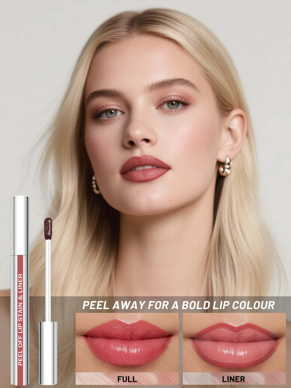 QCMME Lip Stain Peel Off affiche une teinte matte naturelle durable.