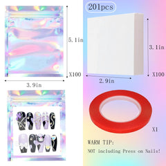Feuilles de carton blanc Qenk pour présenter les ongles clairement