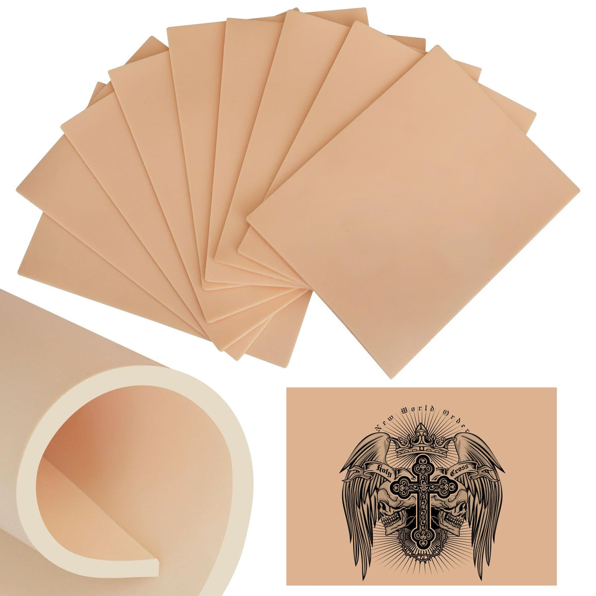 Peau pratique qeqanazo avec 10 feuilles et surface réaliste pour s’exercer