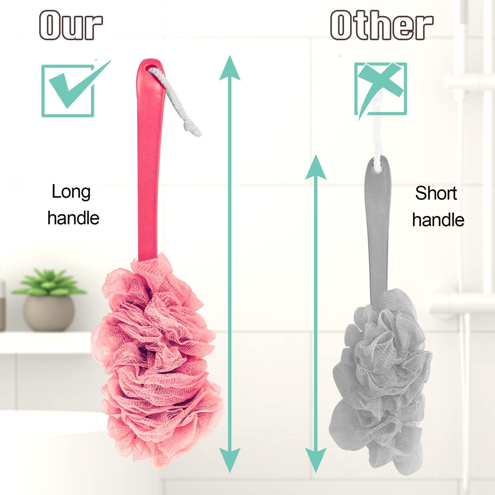 Qewro éponge-douche bulle-riche pour mousse généreuse