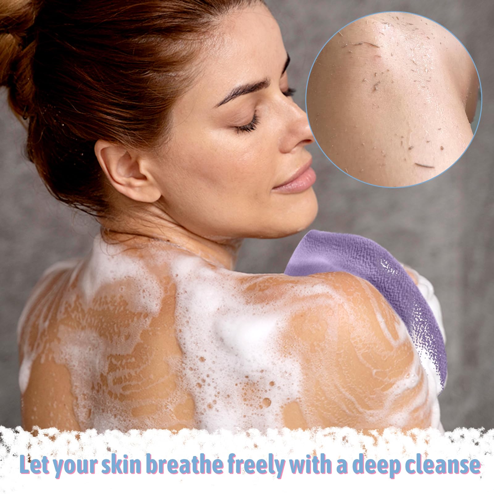 Ensemble de 4 gants exfoliants dos QfwdfcTrenz pour une routine douche complète.