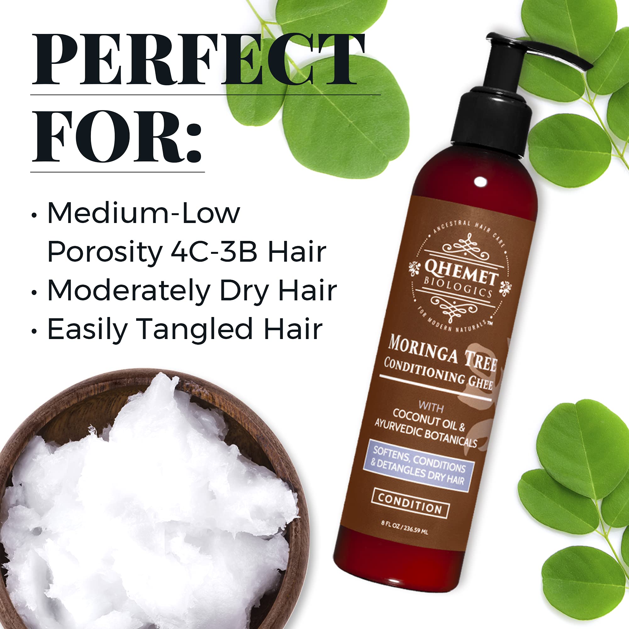 Formule sans minéraux, protéines, silicones, colorants et parabènes pour cheveux sains.