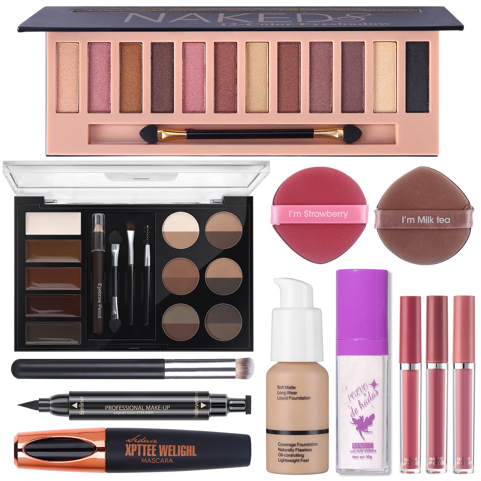 QiBest coffret-maquillage 12 ombres nude: regard polyvalent et lumineux.