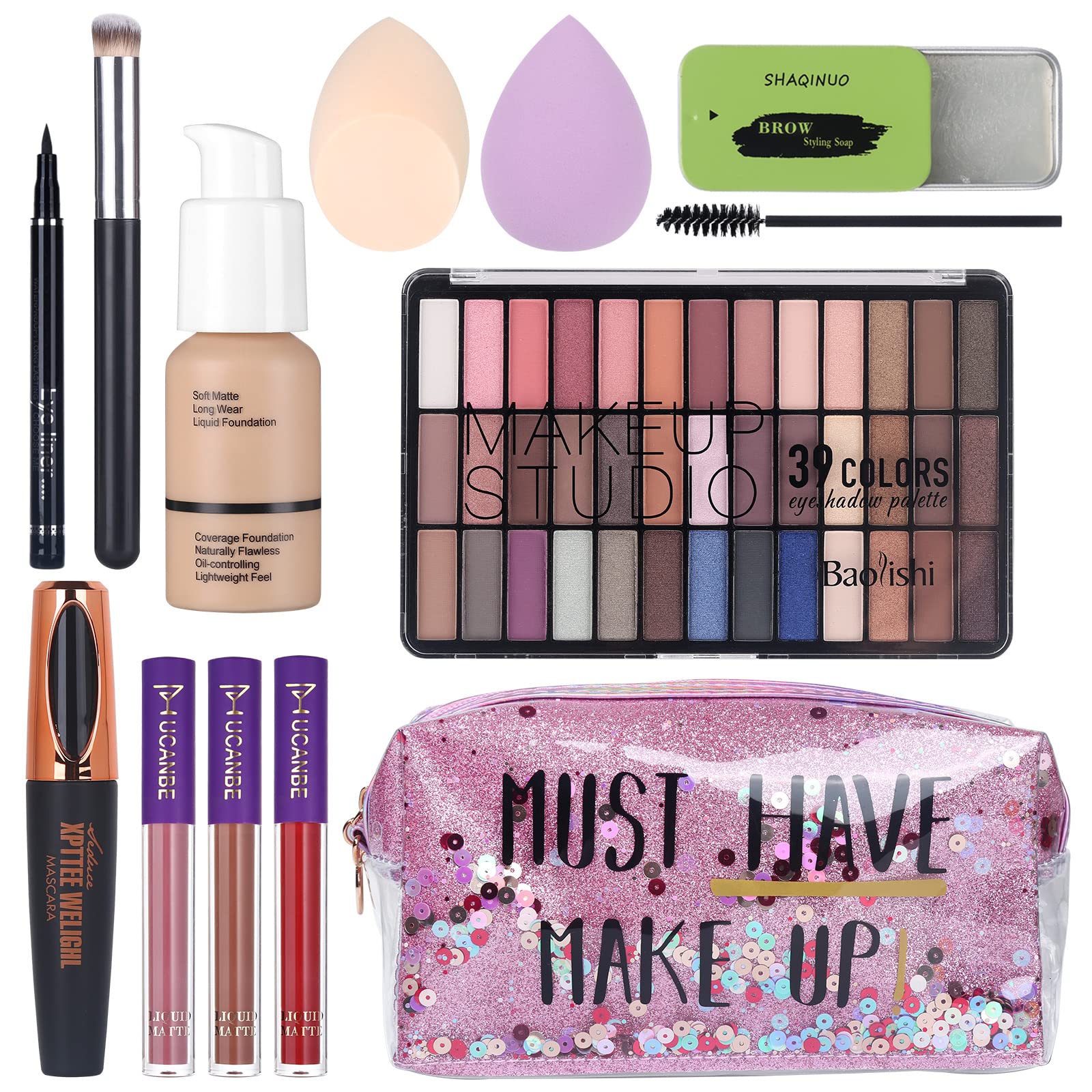 QiBest palette d'ombres yeux Nude fumées 39 couleurs pour un regard naturel et profond