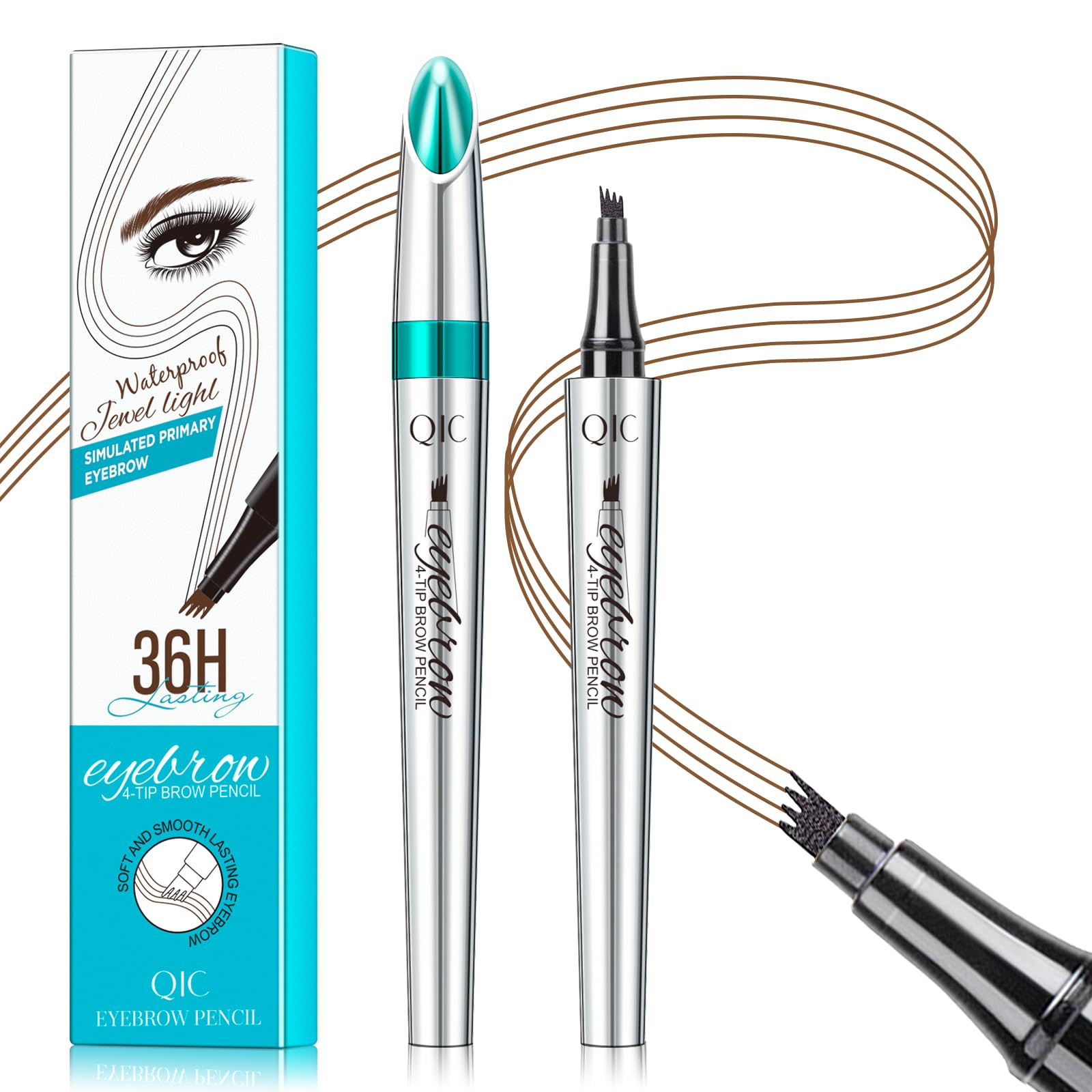 QIC - Crayon sourcils microblade 4 pointe pour des contours précis et naturels.