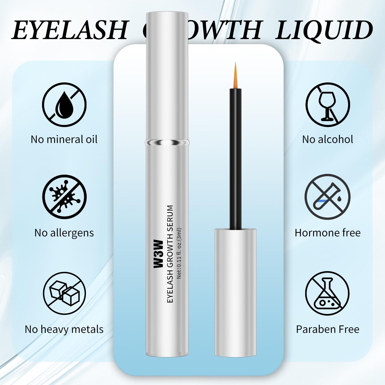 Sérum QIC Cils, utilisation quotidienne pour nourrir et hydrater les cils.