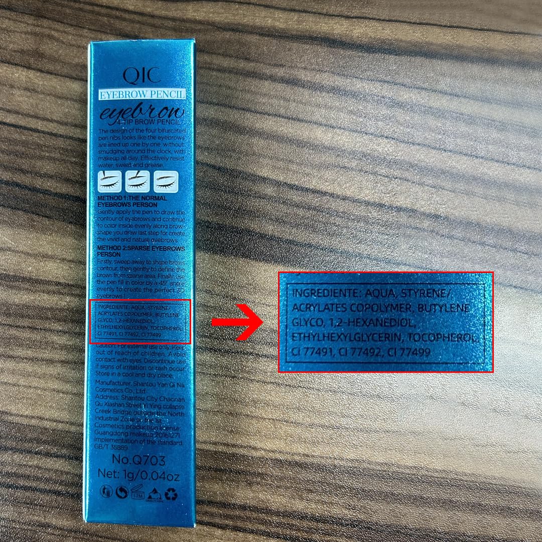 QIC crayon sourcils avec applicateur microfork pour une précision parfaite.