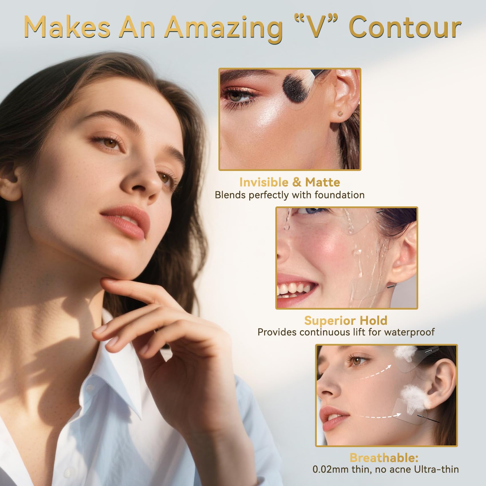 QiccJxyx ruban lifting visage transparent, résistance durable pour la journée