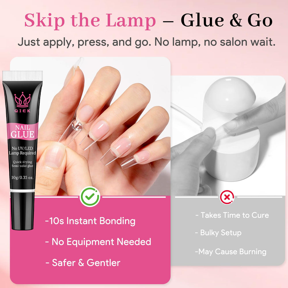 QIEK Kit Outils Ongles Press-On, tout le nécessaire en un seul ensemble.