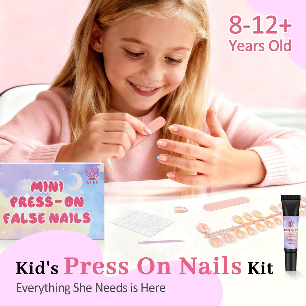 Ongles forme amande pour enfant QIEK – 16 tailles pour ajustement précis