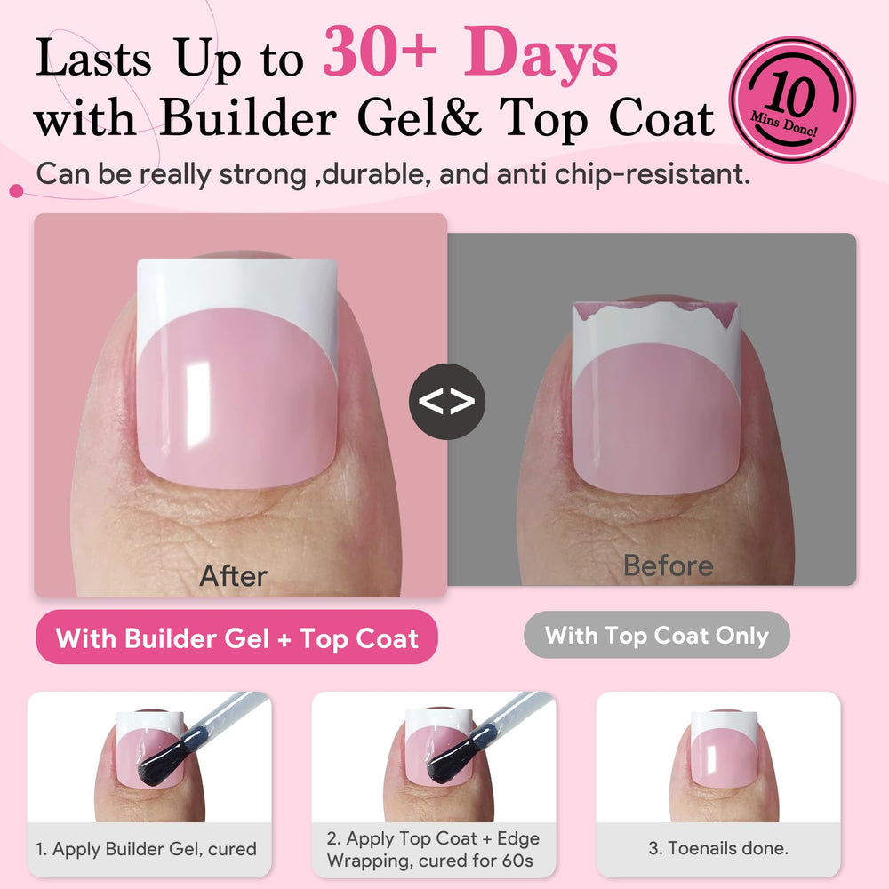 Tenue potentielle jusqu'à quatre semaines avec sensation naturelle sur les ongles.