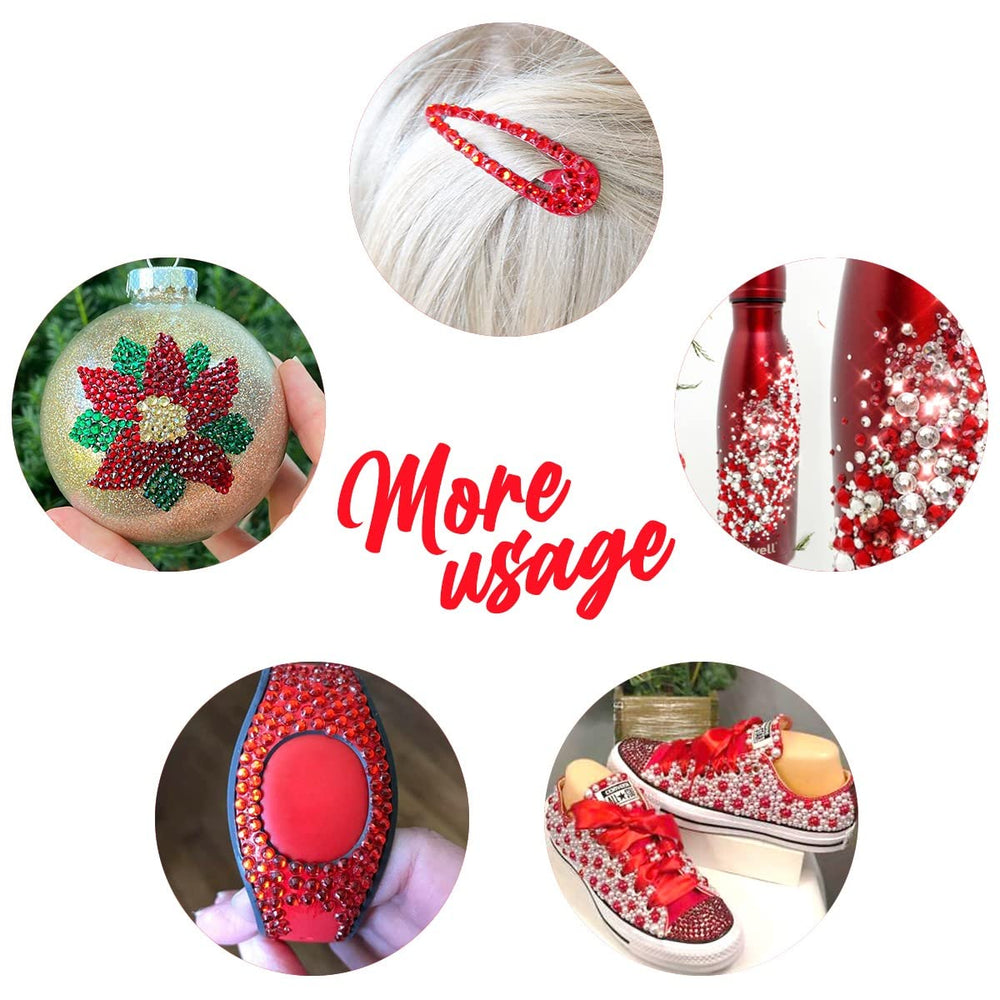 Qiipii cristaux rouges ovales, tailles variées pour designs variés et brillants