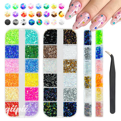 qiipii paillettes résine AB arc-en-ciel 24 couleurs pour bricolage.