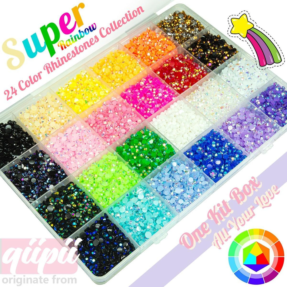 Qiipii pierres résine arc-en-ciel, 20 000 pièces pour des créations variées.